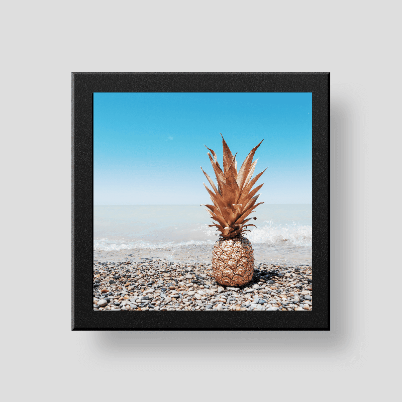 Golden pineapple wall/desk décor frame