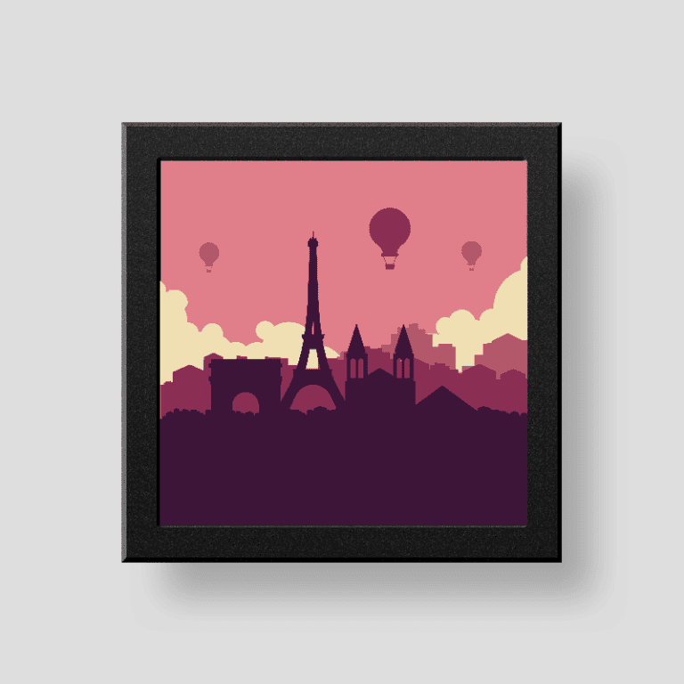 Paris skyline wall/desk décor frame