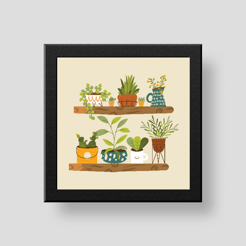 Houseplants wall/desk décor frame