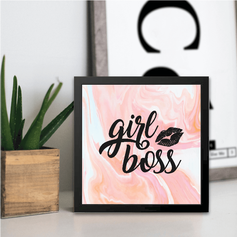 Girl boss wall/desk décor frame