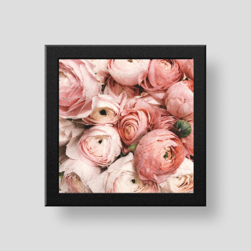 Pink flowers wall/desk décor frame