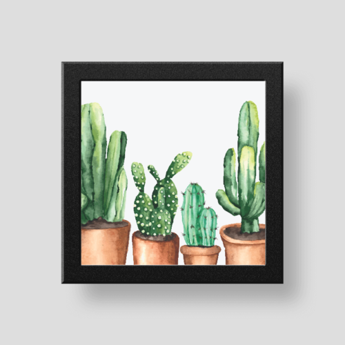 Hand painted cactus wall/desk décor frame