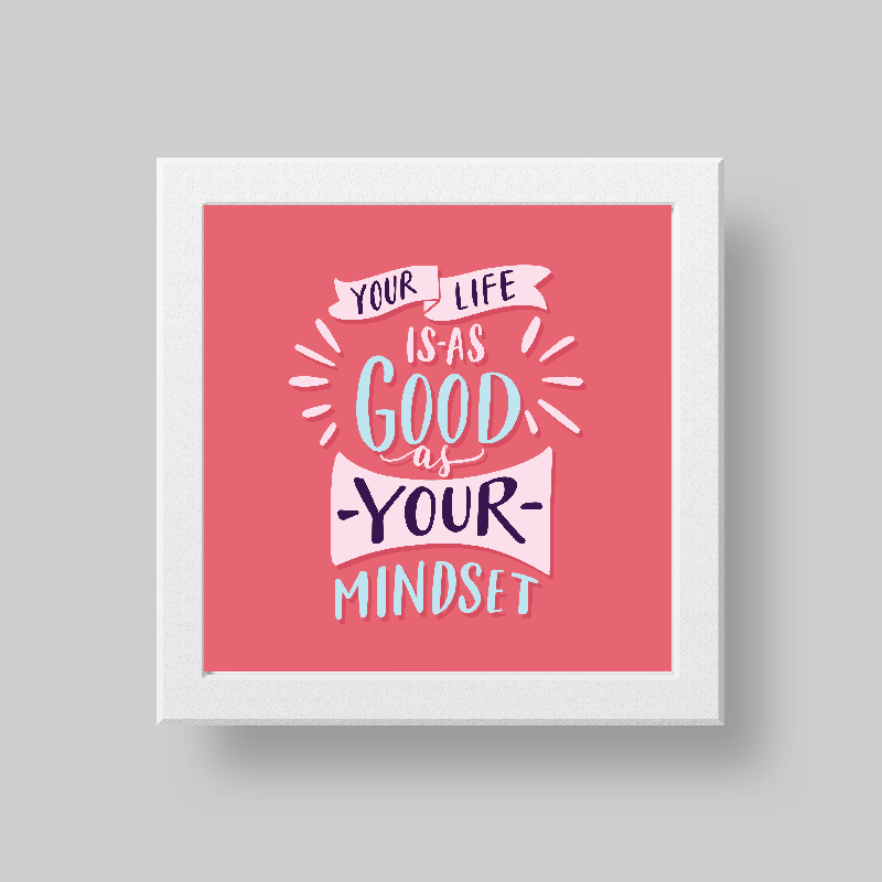 Life is good wall/desk décor frame white